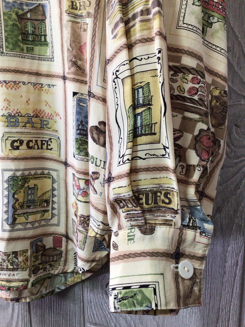 ISHYU silk Blouse Size Medium